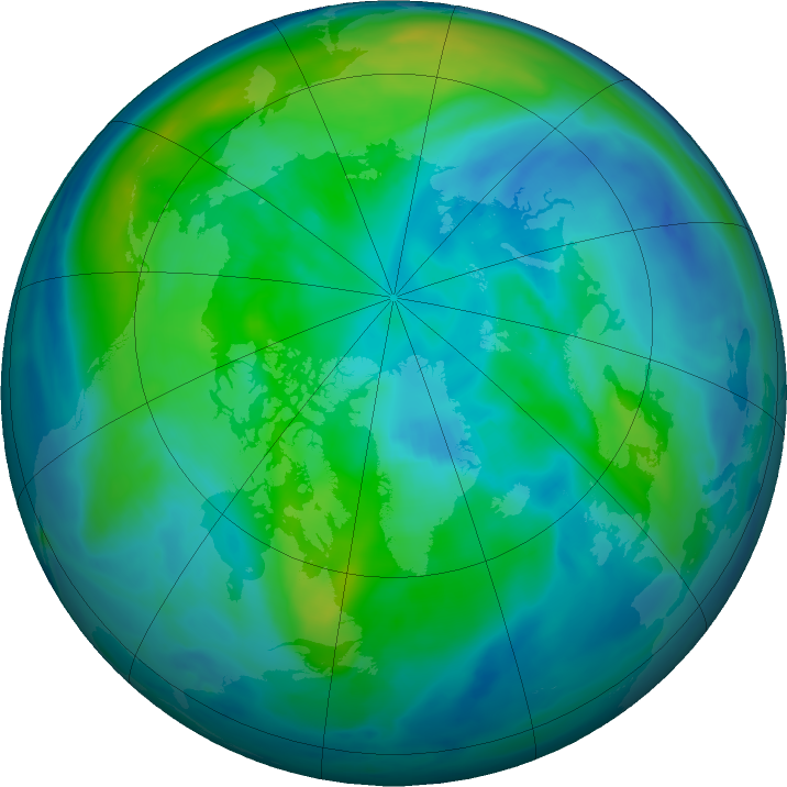 Arctic ozone map for 11 October 2020